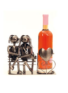 PORTA BOTTIGLIA VINO "COPPIA SU PANCHINA"