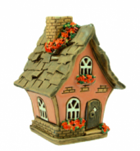 CASETTA BRUCIA-INCENSO TERRACOTTA H 10 CM